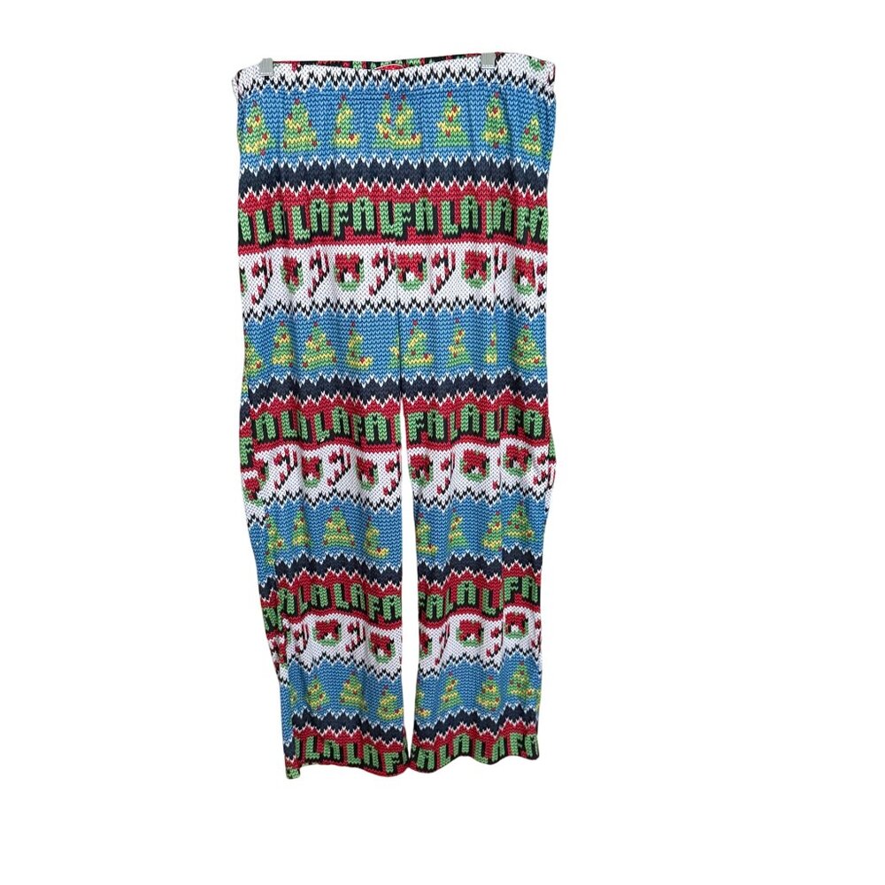 Ugly Christmas Pants With Festive Patterns & Elastic Waist NWOT
